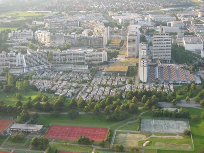 Blick vom Olympiaturm auf das Olympiadorf
